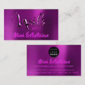Nails Studio Artist Nails Script Logo Roze Berry Visitekaartje (Voorkant / Achterkant)