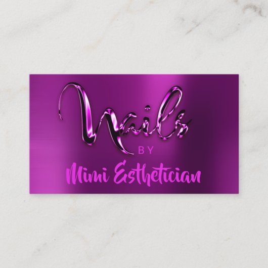 Nails Studio Artist Nails Script Logo Roze Berry Visitekaartje (Voorkant)