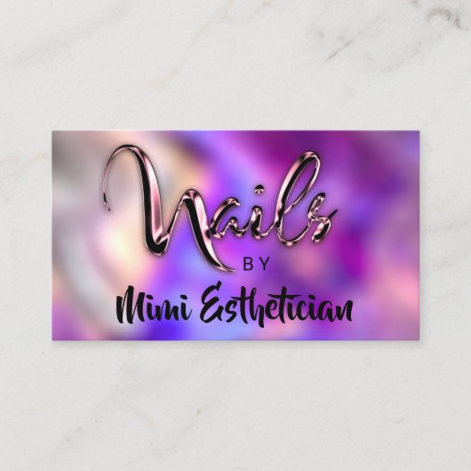 Nails Studio Artist Nails Script Logo Violet Roos Visitekaartje (Voorkant)