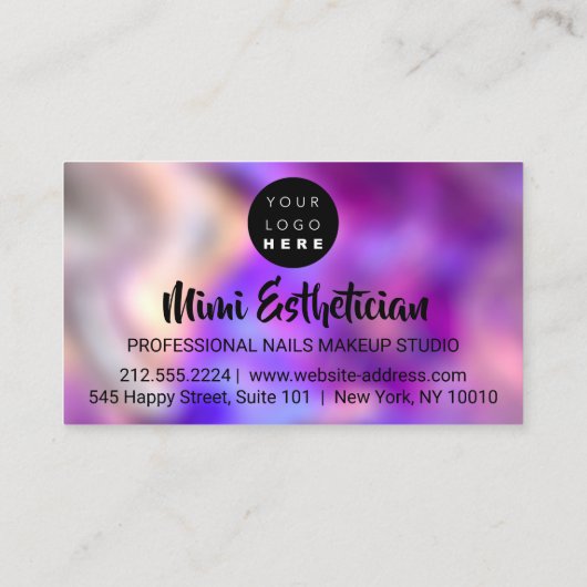 Nails Studio Artist Nails Script Logo Violet Roze Visitekaartje (Achterkant)