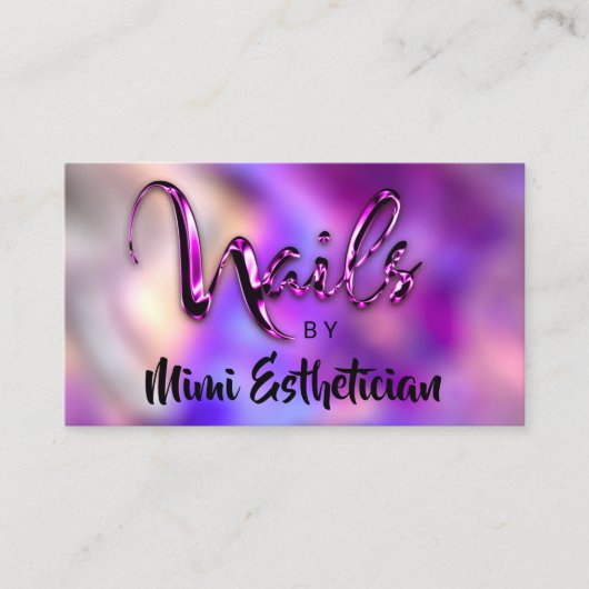 Nails Studio Artist Nails Script Logo Violet Roze Visitekaartje (Voorkant)