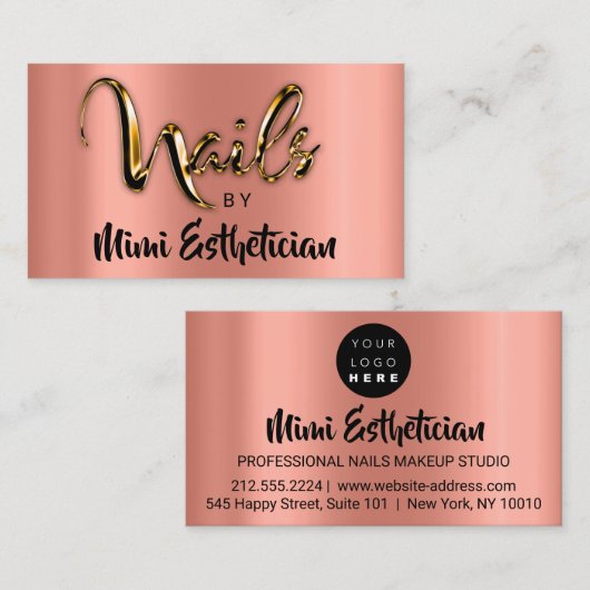 Nails Studio Artist Nails Script Logo VIP Visitekaartje (Voorkant / Achterkant)