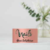 Nails Studio Artist NailsScript Logo Greenery Visitekaartje (Staand voorkant)