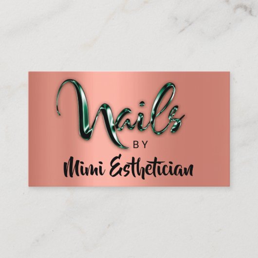 Nails Studio Artist NailsScript Logo Greenery Visitekaartje (Voorkant)