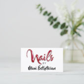 Nails Studio Artist Red Nails Script Red WhiteLogo Visitekaartje (Staand voorkant)