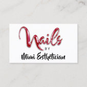 Nails Studio Artist Red Nails Script Red WhiteLogo Visitekaartje (Voorkant)