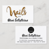 Nails Studio Artist Red Nails Script White Logo Visitekaartje (Voorkant / Achterkant)