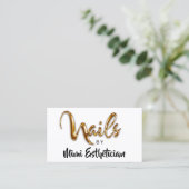 Nails Studio Artist Red Nails Script White Logo Visitekaartje (Staand voorkant)