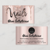 Nails Studio artistieke acrylschijven Glitter Roos Visitekaartje (Voorkant / Achterkant)