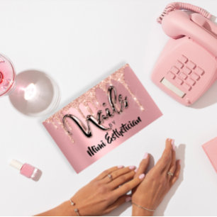 Nails Studio artistieke acrylschijven Glitter Roze Visitekaartje