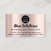 Nails Studio artistieke stations Glitter Roos Beau Visitekaartje (Achterkant)