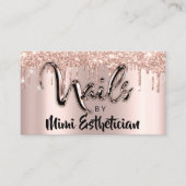 Nails Studio artistieke stations Glitter Roos Beau Visitekaartje (Voorkant)