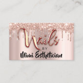 Nails Studio artistieke stations Glitter Roos Nail Visitekaartje (Voorkant)