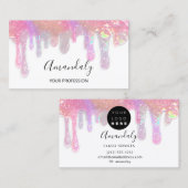 Nails Studio Beauty Logo Drift Holografen White Visitekaartje (Voorkant / Achterkant)