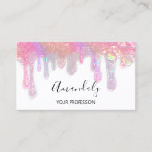 Nails Studio Beauty Logo Drift Holografen White Visitekaartje (Voorkant)