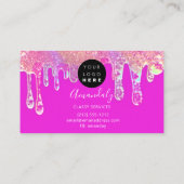 Nails Studio Beauty Logo Drift Holografroze Visitekaartje (Achterkant)