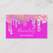 Nails Studio Beauty Logo Drift Holografroze Visitekaartje (Voorkant)