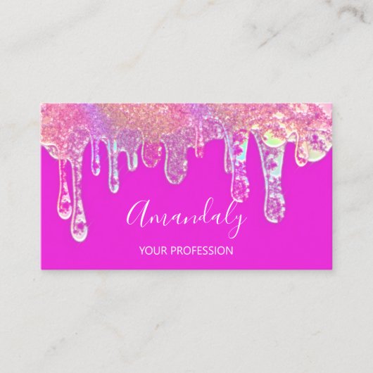 Nails Studio Beauty Logo Drift Holografroze Visitekaartje (Voorkant)