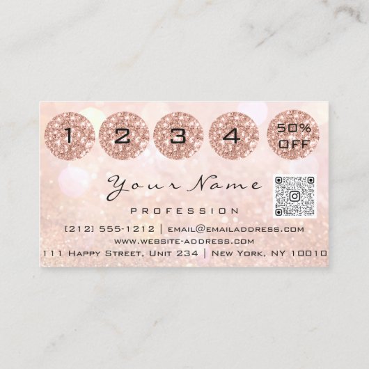 Nails Studio Drift Glitter Manicure QR Code Logo Visitekaartje (Achterkant)