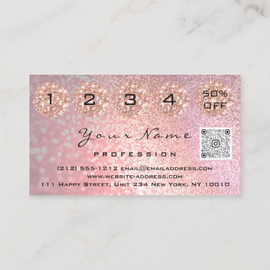 Nails Studio Drift Glitter Manicure QR Code SPA Visitekaartje (Achterkant)