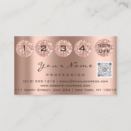 Nails Studio Drift Glitter Manicure QR Code Visitekaartje (Achterkant)