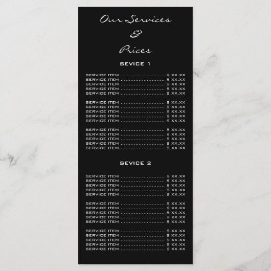 Nails Studio Foto Logo QR Wax Make-up prijslijst Menu (Achterkant)