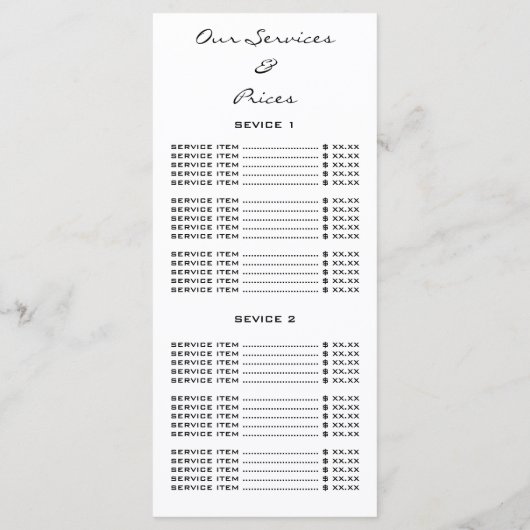 Nails Studio Foto Logo QR Wax Make-up Prijslijst Menu (Achterkant)