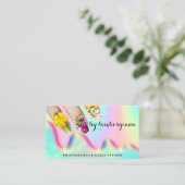 Nails Studio Holograaf QR-code Mermaid Visitekaartje (Staand voorkant)