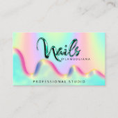 Nails Studio Logo Holograaf QR-code abstart Visitekaartje (Voorkant)