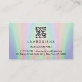Nails Studio Logo Holograaf QR-code Blauwgroen mis Visitekaartje (Achterkant)