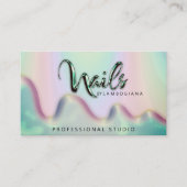 Nails Studio Logo Holograaf QR-code Blauwgroen mis Visitekaartje (Voorkant)