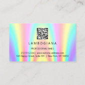 Nails Studio Logo Holograaf QR Code Modern Visitekaartje (Achterkant)