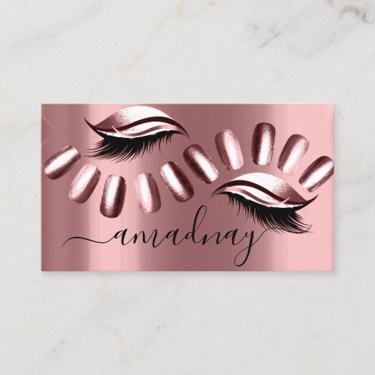 Nails Studio Makeup Artist Eyelash Roos Blush Visitekaartje (Voorkant)