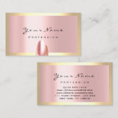 Nails Stylist Manicure Roos Framed Blush Visitekaartje (Voorkant / Achterkant)