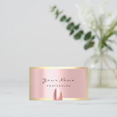Nails Stylist Manicure Roos Framed Blush Visitekaartje (Staand voorkant)