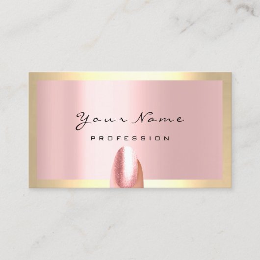 Nails Stylist Manicure Roos Framed Blush Visitekaartje (Voorkant)
