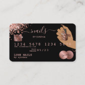 Nails Technicus Creditcard styled Roos Gold Drip Visitekaartje (Voorkant)