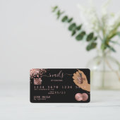 Nails Technicus Creditcard styled Roos Gold Drip Visitekaartje (Staand voorkant)