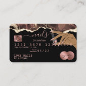 Nails Technicus Creditcard styled Roos Gold Drip Visitekaartje (Voorkant)