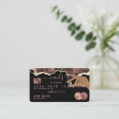 Nails Technicus Creditcard styled Roos Gold Drip Visitekaartje (Staand voorkant)