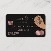Nails Technicus Creditcard styled Roos Gold Drip Visitekaartje (Voorkant)
