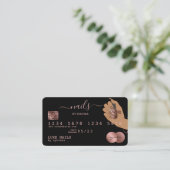 Nails Technicus Creditcard styled Roos Gold Drip Visitekaartje (Staand voorkant)