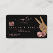 Nails Technicus Creditcard styled Roos Gold Drip Visitekaartje (Voorkant)