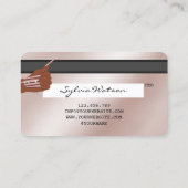 Nails Technicus Creditcard styled Roos Gold Drip Visitekaartje (Achterkant)