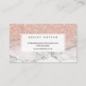 Nails typografie roos goudglitter marmer visitekaartje (Achterkant)