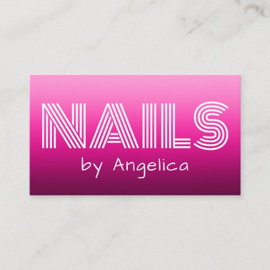 Nails van Retro  Pink Gradient Visitekaartje (Voorkant)