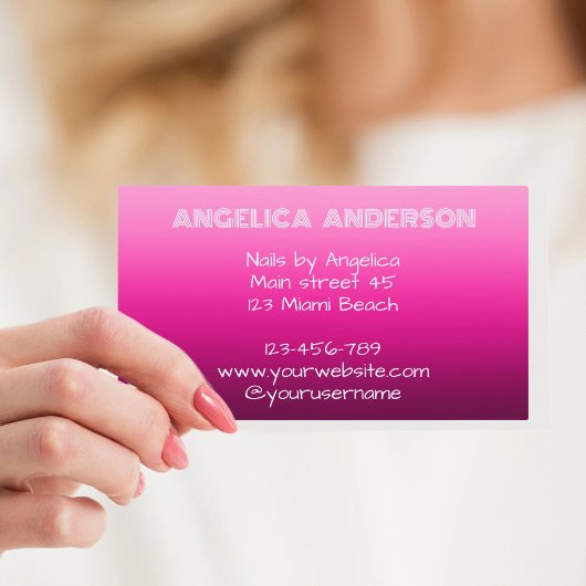 Nails van Retro  Pink Gradient Visitekaartje