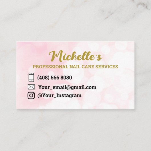 Nails Visitekaartjes gepersonaliseerd minimalistis (Achterkant)