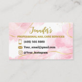 Nails Visitekaartjes Mest Minimalistisch Roze (Achterkant)