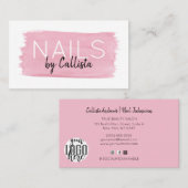 Nails Waterverf penseeltekenscript Visitekaartje (Voorkant / Achterkant)